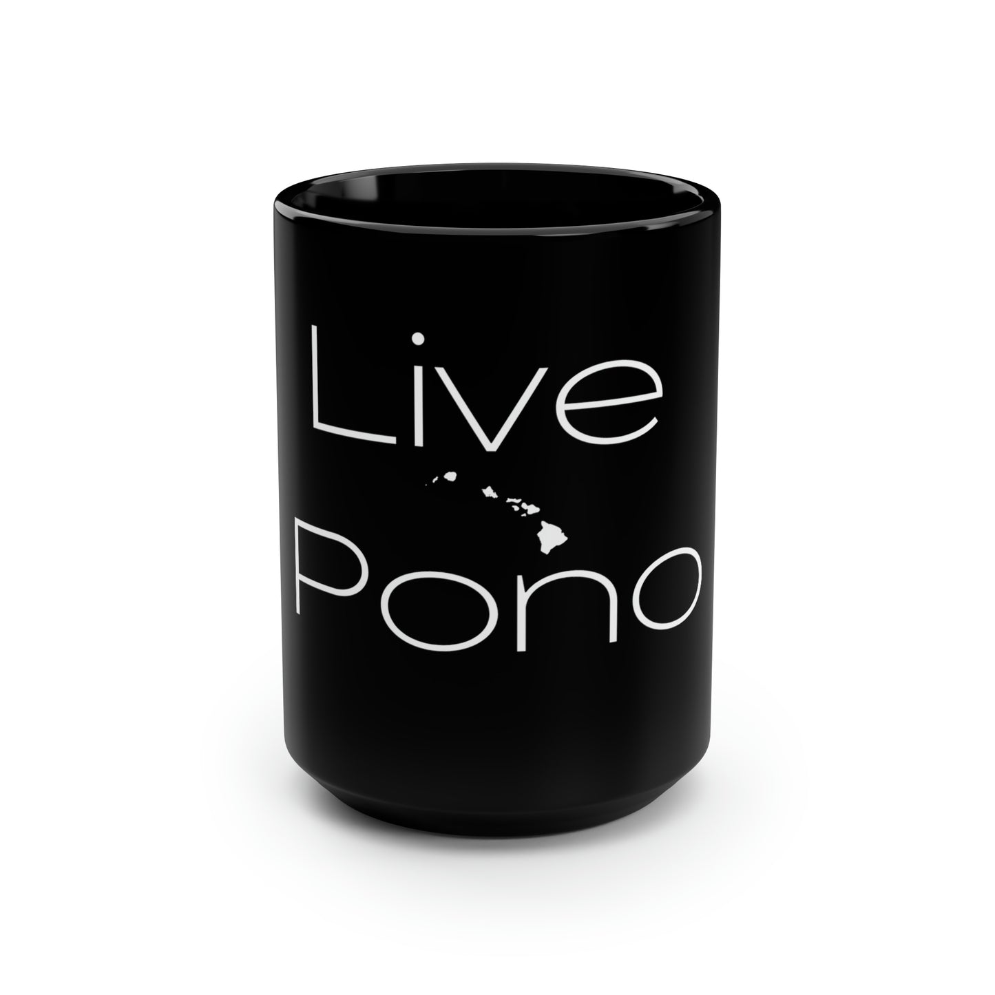 Live Pono Black Mug, 15oz