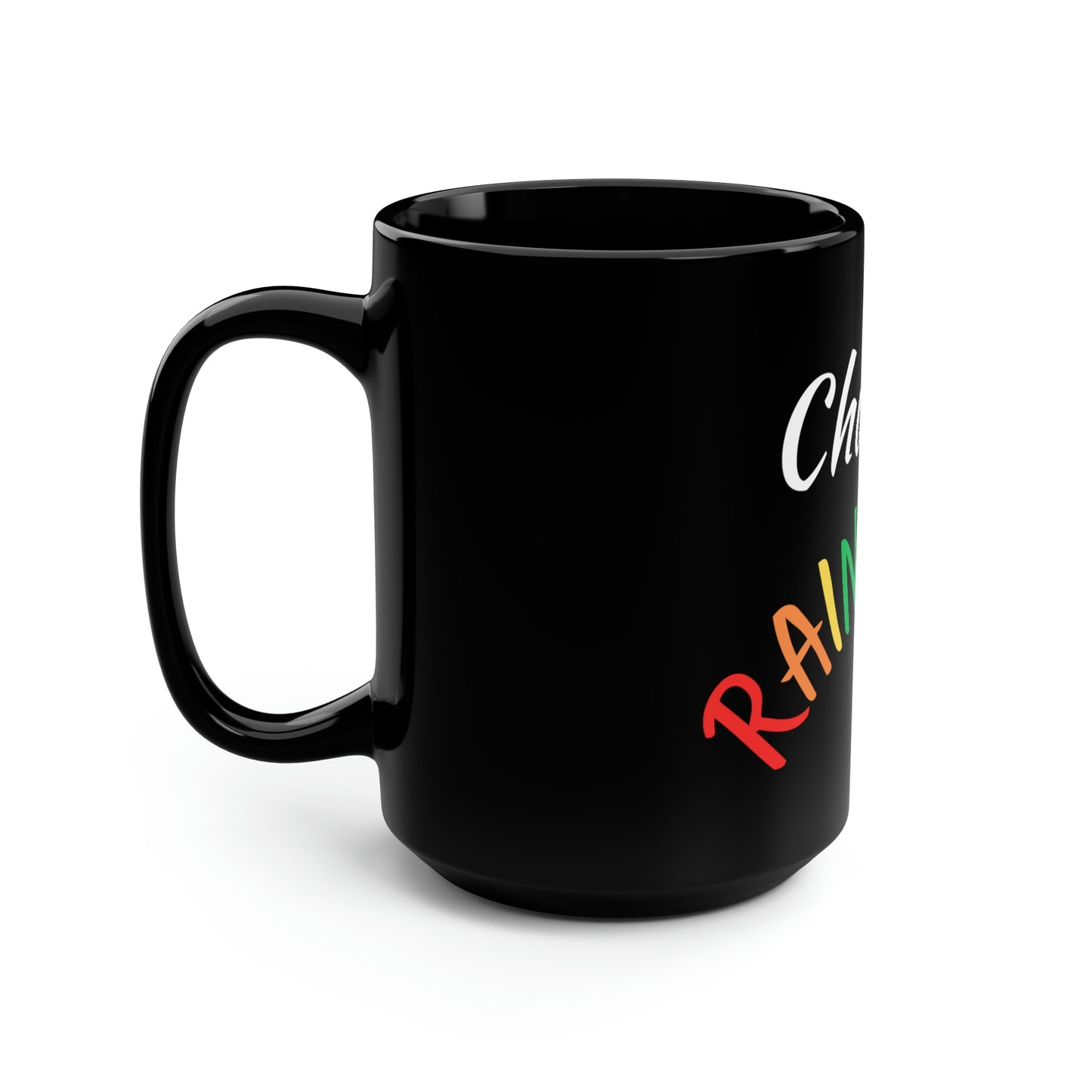 Chasing Rainbows Black Mug, 15oz