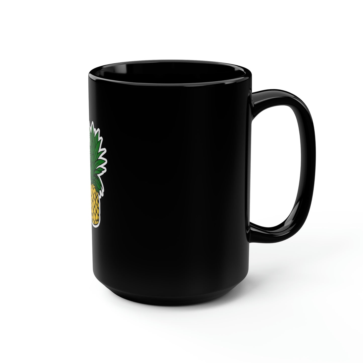 Pineapple Black Mug, 15oz