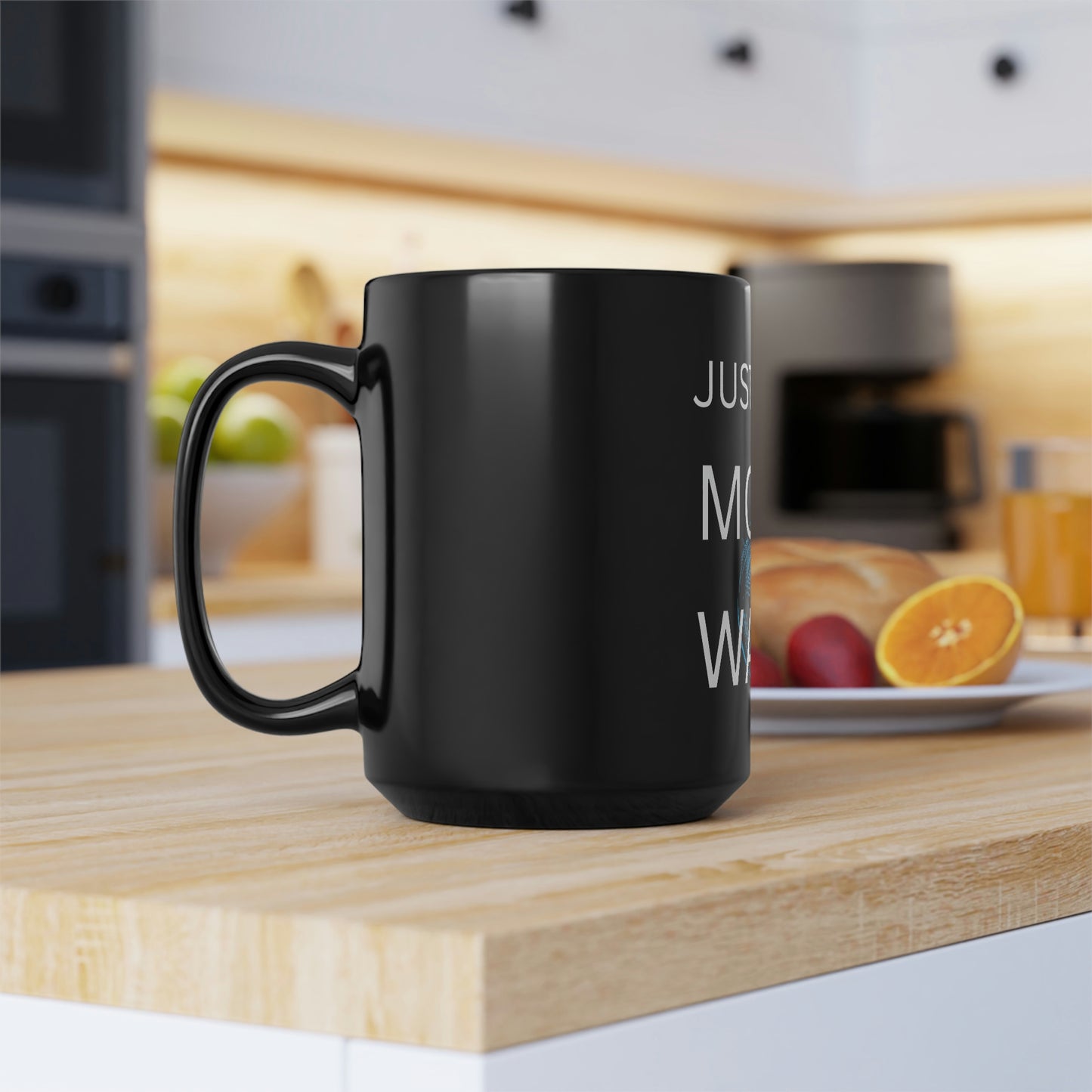 Just One More Wave Black Mug, 15oz