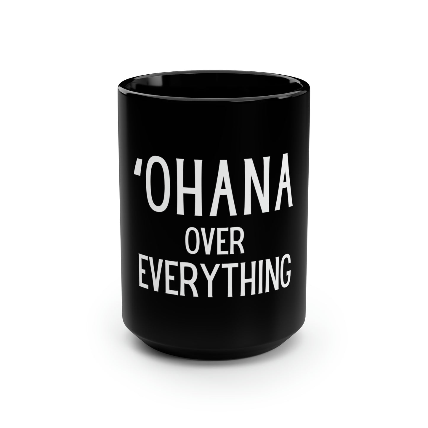 Ohana Black Mug, 15oz