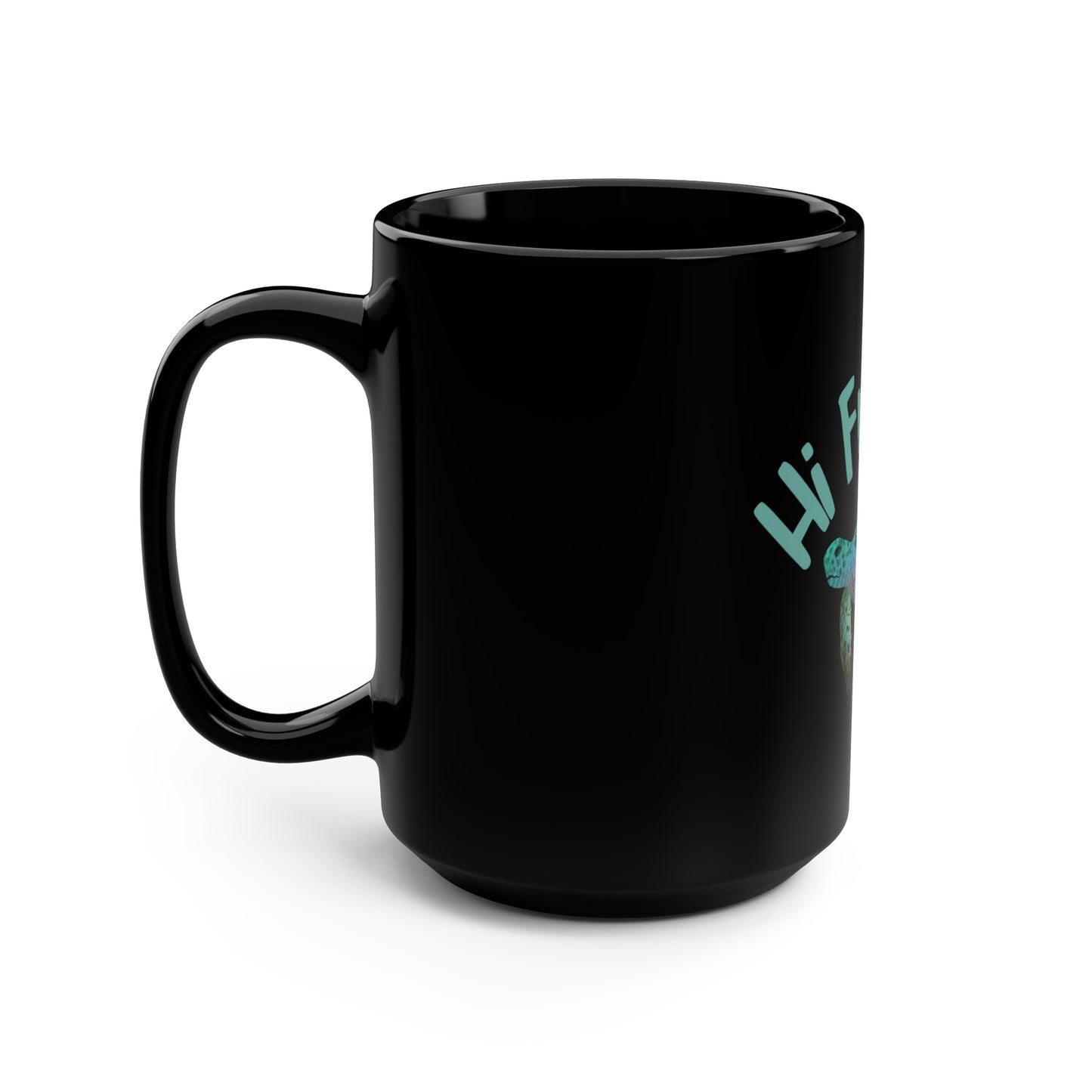 Hi Friend!  Honu Black Mug, 15oz