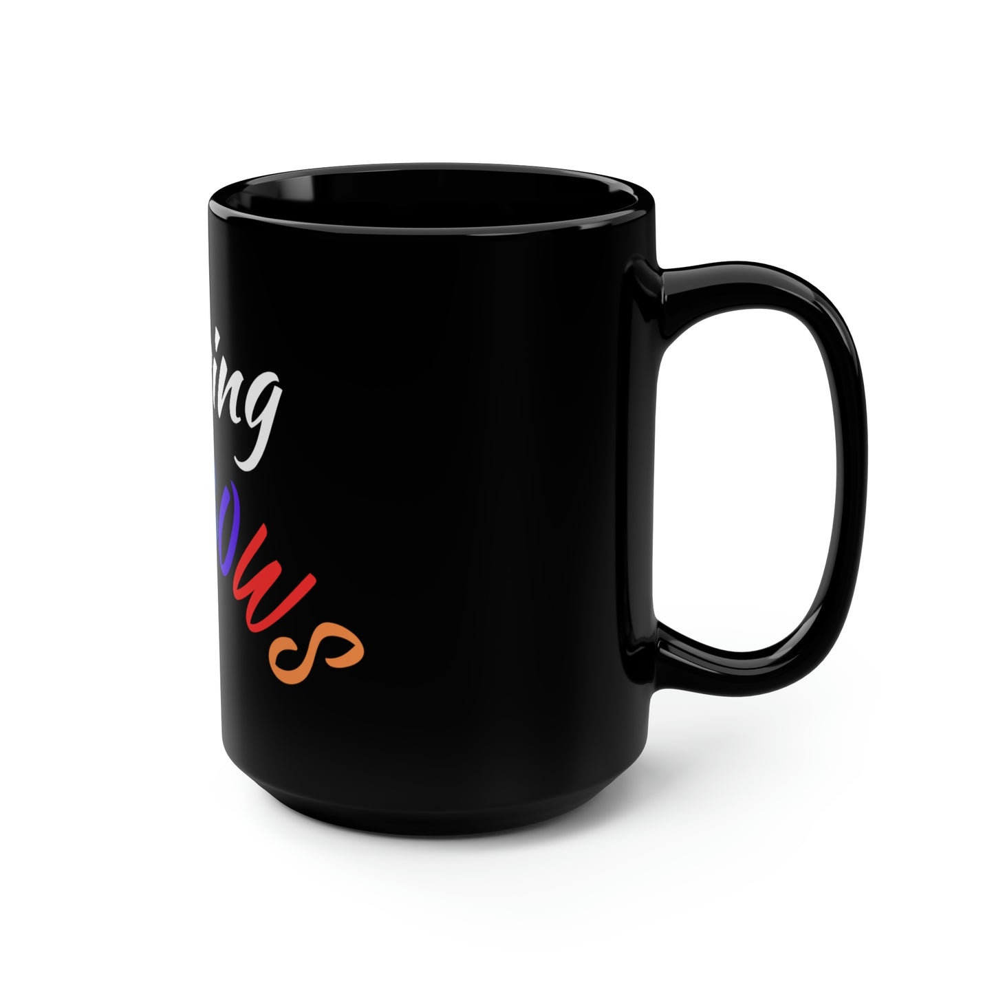 Chasing Rainbows Black Mug, 15oz