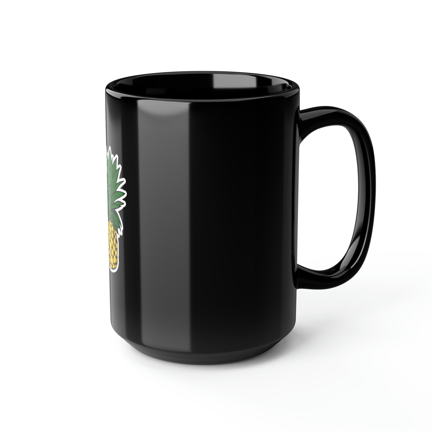 Pineapple Black Mug, 15oz