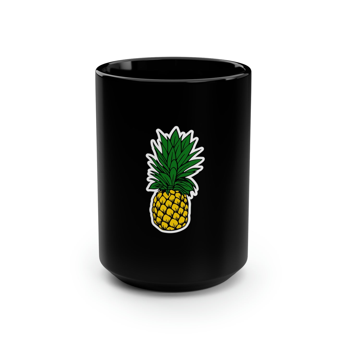 Pineapple Black Mug, 15oz